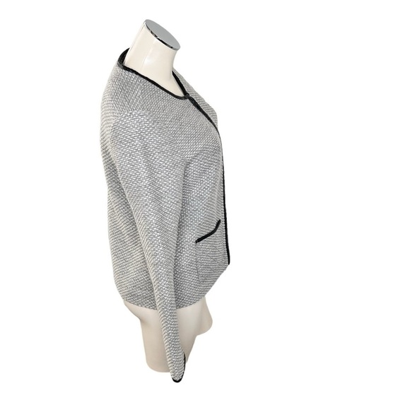 DANA BUCHMAN Classic Silver Grey Tweed Blazer Zip Up Jacket Women's Size S - Picture 9 of 16